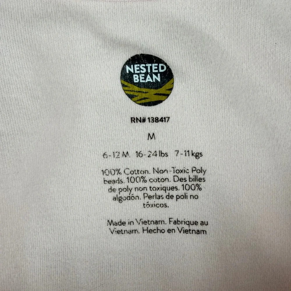 Nested Bean Sleep Sack Baby Girl Pink Chickadee Embroidery Size M‎ 6-12 Months